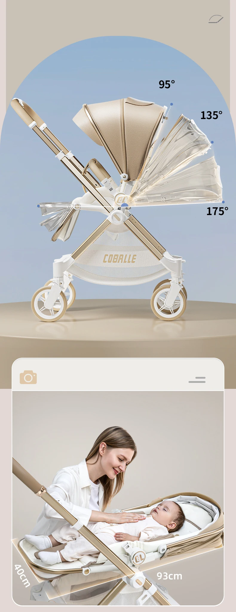 2025 New Arrival Convertible Full-Size Baby Stroller